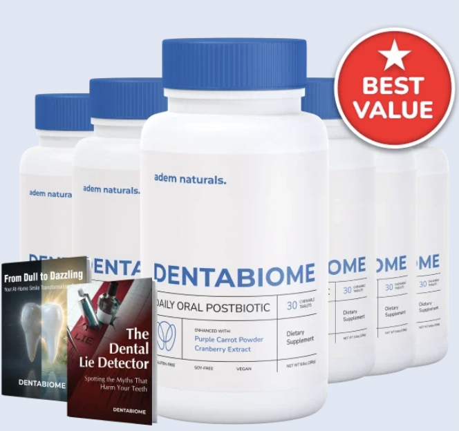 DentaBiome multi-bottle package with bonus book covers